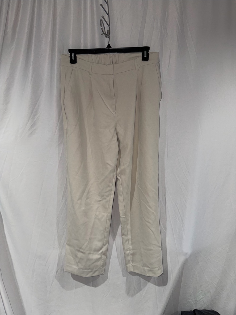 Old Navy Trousers Cream Gray Silver Extra High Rise Taylor Wide Leg Pants L